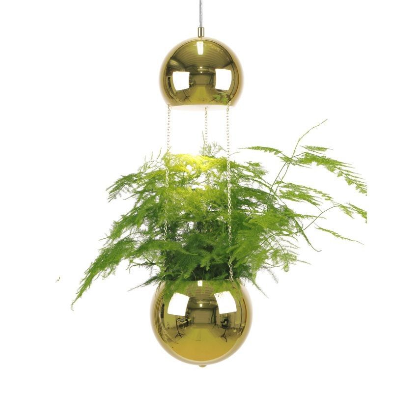 Planter taklampe messing